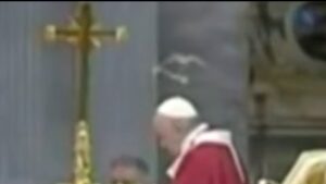 Viral Video! Pentecost, 2021: Holy Spirit Forms Halo & Doves Above Pope Francis’ Head – A Sign of God’s Presence!