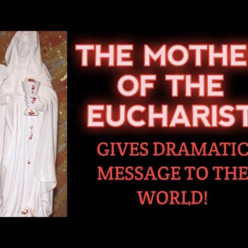 Host on Chalice of White Statue of the Mother of the Eucharist Bleeds for the Ninth Time in Rome!