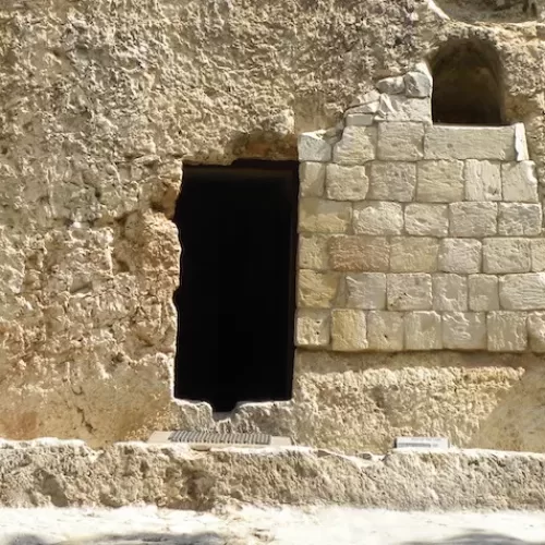 The so-called "Garden Tomb". This tomb was first proposed in the 19th century as the site of Jesus' burial, in part as an alternative to the Church of the Holy Sepulchre. Unfortunately, it is very doubtful that this was actually Jesus' tomb. Not only was there no ancient tradition associated with this location, but the tomb is not of the correct age. It was originally an ancient Israelite tomb and seems to have gone out of use during the time of Jesus. Hence it was not re-shaped in the distinct "niche" or "kokkhim" pattern of Second Temple Jewish burials. The tomb was then only re-used in the Byzantine period. Nevertheless, a dedicated Protestant group maintains a beautiful garden around the tomb and many (Protestants in particular) find the site more condusive to prayerful reflection than the busy and ornate Church of the Holy Sepulchre.