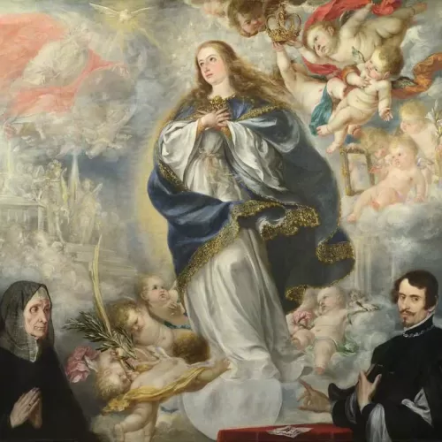 de Valdes Leal, Juan; The Immaculate Conception of the Virgin, with Two Donors; The National Gallery, London; http://www.artuk.org/artworks/the-immaculate-conception-of-the-virgin-with-two-donors-115647